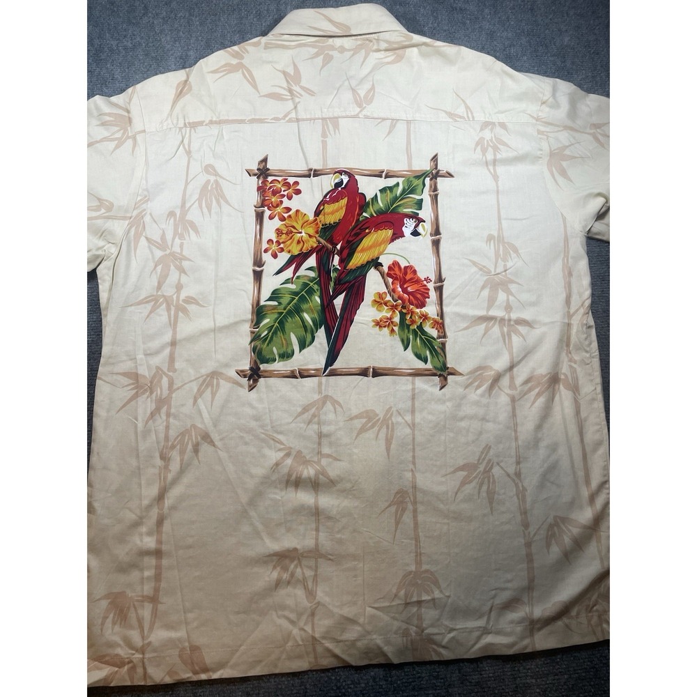 Margaritaville Jimmy Buffett Tropical Island Parrot Hawaiian Shirt 1999 Size L